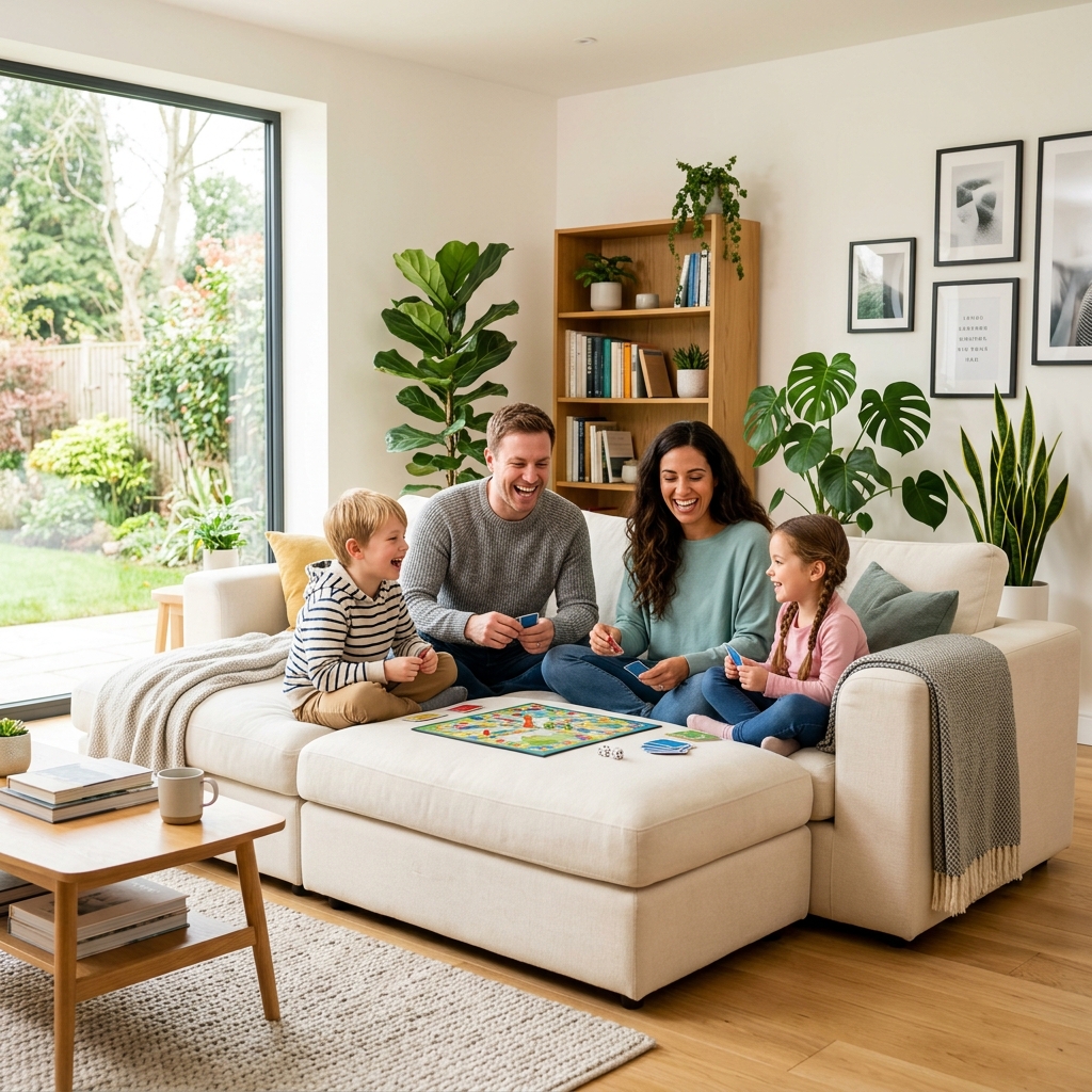 Happy Family in Clean Pest-Free Home